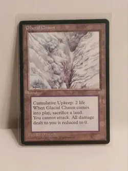 1995 Magic The Gathering Glacial Chasm land MTG Deckmaster - Image 1