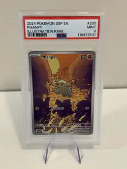 2024 POKEMON SV SURGING SPARKS - SSP EN #205/191 PHANPY ILLUSTRATION RARE PSA 9 - Image 1