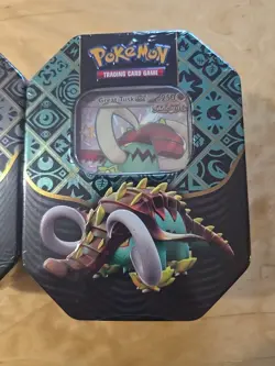 FACTORY SEALED-NEW- Pokemon TCG Paldean Fates Great Tusk & Iron Treads ex Tin - Image 2
