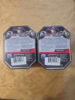 FACTORY SEALED-NEW- Pokemon TCG Paldean Fates Great Tusk & Iron Treads ex Tin - Image 4