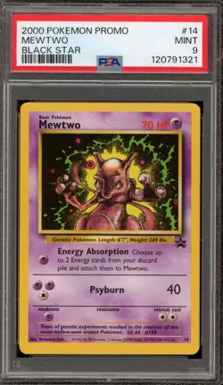Pokemon Mewtwo Movie Black Star Promo #14 PSA 9 Mint - Image 1