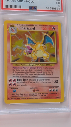 1999 Pokemon Game CHARIZARD #4 -HOLO GRADED PSA 5 EX - Image 2
