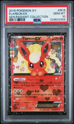 2016 POKEMON XY GENERATIONS RADIANT COLL #RC6 FLAREON EX PSA 10 - Image 1