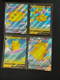 4 Pokemon TCG Flying & Surfing Pikachu and Flying & Surfing Pikachu VMAX - Image 1