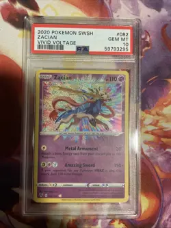 2020 Pokemon Sword & Shield - Vivid Voltage Zacian #082/185 PSA 10 GEM MT - Image 1