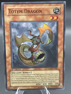 Yugioh! LP Totem Dragon - CRMS-EN085 - Super Rare - 1st Edition Lightly Played, - Image 1