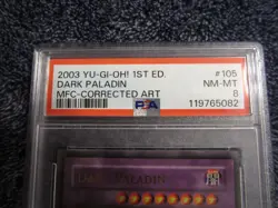 2003 YuGiOh Magician Force 1st Edition DARK PALADIN CORRECTED ART MFC-105 PSA 8! - Image 3