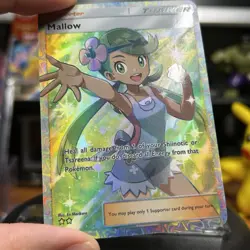 Pokemon Trainer Mallow Pocket Trading Card Custom Made Fan Art Holo and Texture - Image 2