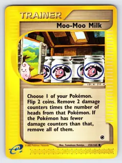 Moo-Moo Milk 155/165 2002 Expedition Pokemon Card TCG Komiya Art Vintage Nm/Vlp - Image 1