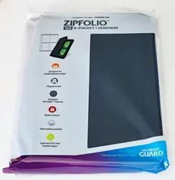 Ultimate Guard Black 8-Pocket Zipfolio 160 Card Binder Storage Album Xenoskin - Image 1