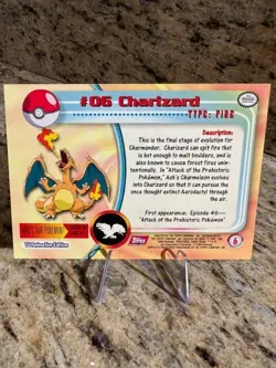 Topps Series 1 Charizard 06 Excellent -Pokemon Card- Red Logo (6s) TV Edition! - Image 2