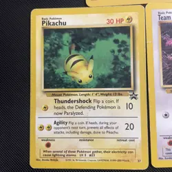 Pikachu Team Rockets Meowth Mewtwo 3 27 18 WOTC Black Star PROMO Pokemon Card LP - Image 2