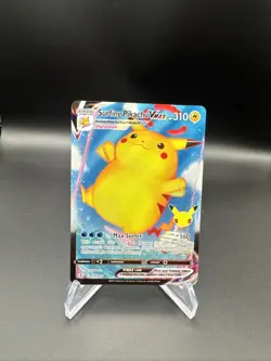 Pokemon TCG Surfing Pikachu VMAX Holo Rare Card 009/025 Celebrations - Image 1