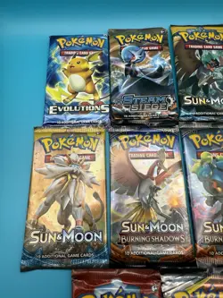 Lot of 11 Pokemon TCG Sun and Moon & XY Base Set Booster Packs Factory Sealed - Image 2