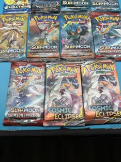 Lot of 11 Pokemon TCG Sun and Moon & XY Base Set Booster Packs Factory Sealed - Image 4