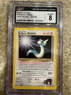 2000 Pokemon Gym Heroes Erika's Drantini #42 CGC NM MINT 8 vintage Slab Graded - Image 1
