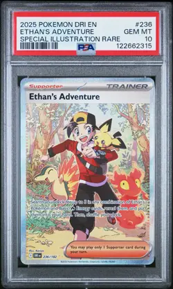 2025 POKEMON DRI SPECIAL ILLUSTRATION RARE #236 ETHAN'S ADVENTURE PSA 10 - Image 1
