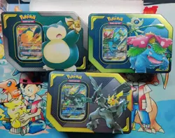 Pokemon Tag Team Tins Set Of 3 Pikachu Zekrom Snorlax Venusaur Factory Sealed - Image 1