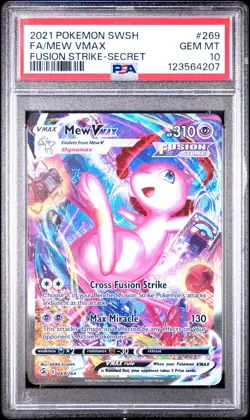 2021 POKEMON SWORD & SHIELD FUSION STRIKE SECRET #269 FULL ART/MEW VMAX PSA 10 - Image 1