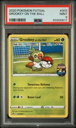 2020 POKEMON FUTSAL #003 GROOKEY ON THE BALL PSA 9 - Image 1