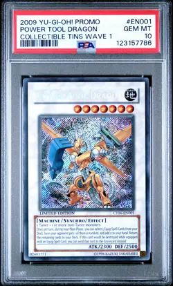 2009 YU-GI-OH! PROMO COLLECTIBLE TINS WAVE 1 #EN001 POWER TOOL DRAGON PSA 10 - Image 1