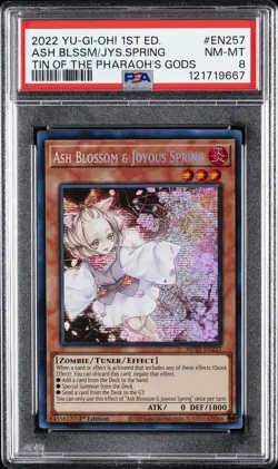 2022 YU-GI-OH! TIN OF THE PHARAOH'S GODS ASH BLOSSOM & JOYOUS SPRING PSA 8 - Image 1