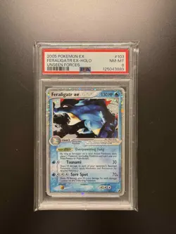 PSA 8 2005 Feraligatr ex Holo 103/115 Unseen Forces Pokemon Card - Image 1