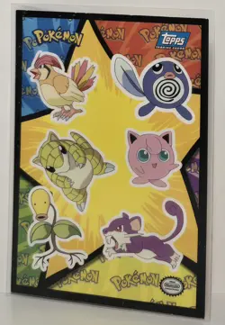 1999 Pokemon Topps Pidgeotto Polliwog Sandshrew Movie Edition Sticker Card NM/M - Image 1