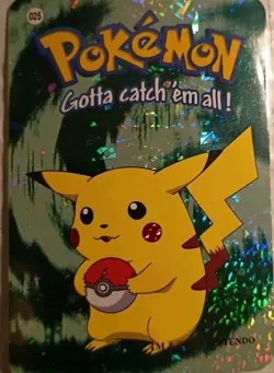 Pikachu #025 - Vintage Vending Machine Prism Sticker 2000 - Pokemon Card - Image 1