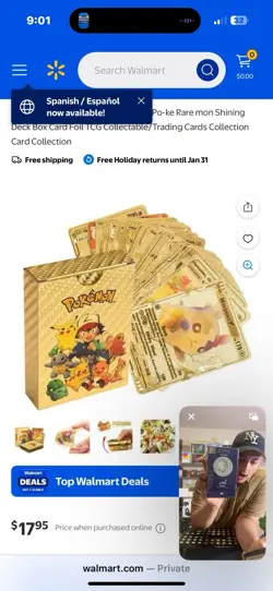 Holographic Cards for Po-ke Rare Mon Shining Deck Card Foil TCG Collectible New - Image 1