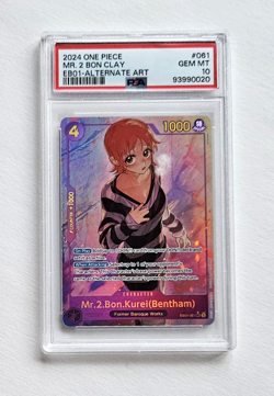 Mr 2 Bon Clay EB01 PSA 10 Alternate Art SEC One Piece Card Game 2024 EB01-061 - Image 1