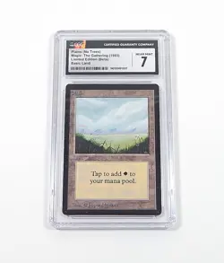 1993 Magic The Gathering MTG Plains (No Trees) Basic Land Limited Beta CGC 7 - Image 1