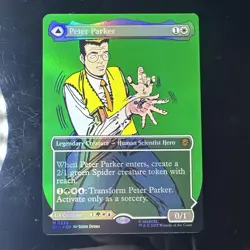 Peter Parker (Borderless) (Foil) 0232 (M) MTG Marvel's Spider-Man (SPM) * - Image 1