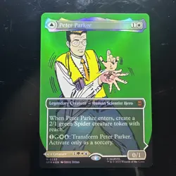 Peter Parker (Borderless) (Foil) 0232 (M) MTG Marvel's Spider-Man (SPM) * - Image 2