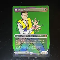 Peter Parker (Borderless) (Foil) 0232 (M) MTG Marvel's Spider-Man (SPM) * - Image 3
