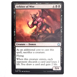 x1 Foil Arbiter of Woe MTG FDN M/NM Creature Demon Uncommon Black TCG CCG - Image 1