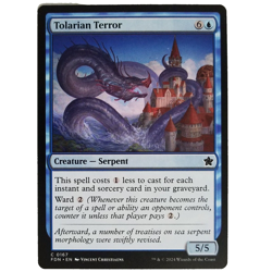 x1 Foil Tolarian Terror MTG FDN M/NM Creature Serpent Blue Common Foundations - Image 1