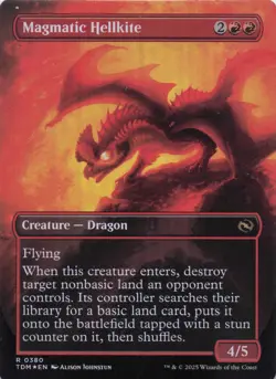 Magmatic Hellkite (Borderless) Tarkir Dragonstorm Foil Rare #380 NM MTG - Image 2