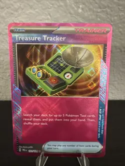 Treasure Tracker 131/131 Prismatic Evolutions Holo Pokemon Ace Spec - Image 1