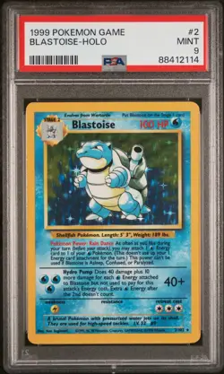 1999 POKEMON BASE SET UNLIMITED #2 BLASTOISE-HOLO PSA 9 - Image 1