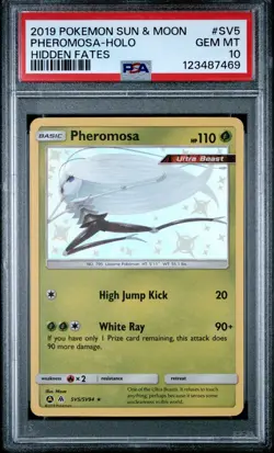 2019 POKEMON SUN & MOON HIDDEN FATES #SV5 PHEROMOSA HOLO PSA 10 - Image 1