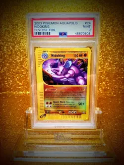 Pokemon Aquapolis Reverse Holo Nidoking #24 PSA 9 MINT - Image 1