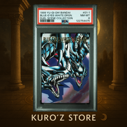 PSA8 Yugioh Blue-Eyes White Dragon Bandai Duel Scene Collection 1999 BANDAI #01 - Image 1