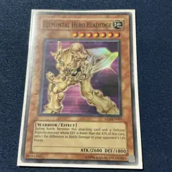 YUGIOH ELEMENTAL HERO BLADEDGE SUPER RARE LIGHT PLAY EEN-EN007 - Image 1