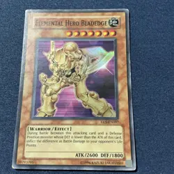 YUGIOH ELEMENTAL HERO BLADEDGE SUPER RARE LIGHT PLAY EEN-EN007 - Image 2