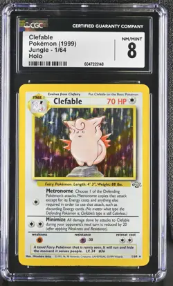 CGC 8 Clefable 1999 Jungle 1/64 Holo Pokemon Card - Image 1