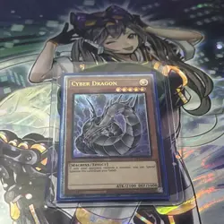 Cyber Dragon OP16-EN001 Ultimate Rare Card Near Mint Condition - Image 1