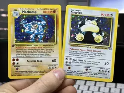 Snorlax 11/64 Jungle 1999 Machamp 8/102 Base Set Vintage Pokemon Card Lot WOTC - Image 1