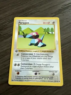 PORYGON 39/102 1st Edition Shadowless Base Set Pokemon Card TCG LP - Image 1