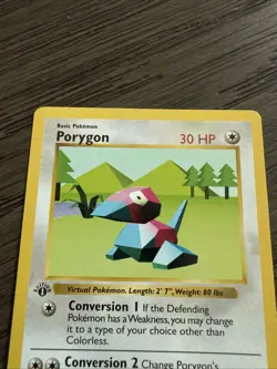 PORYGON 39/102 1st Edition Shadowless Base Set Pokemon Card TCG LP - Image 2